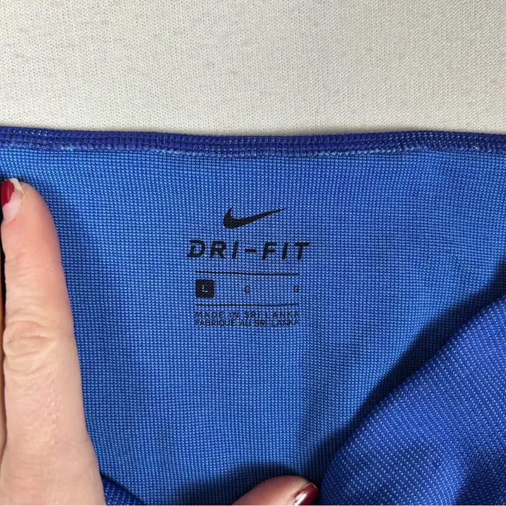 Nike Blue High Rise Leggings Womens L Large Crop Capri Compressive Style 810967
